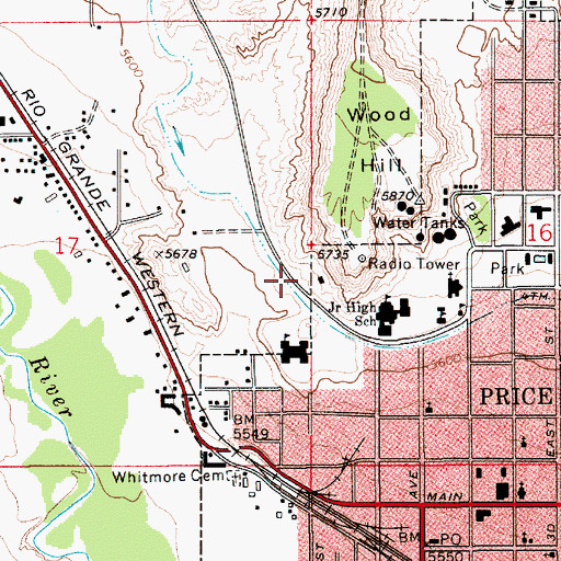 Topographic Map of Price Canal, UT