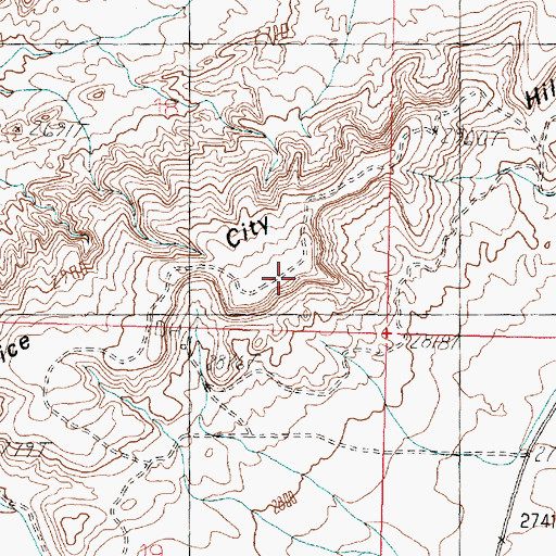Topographic Map of Price City Hills, UT