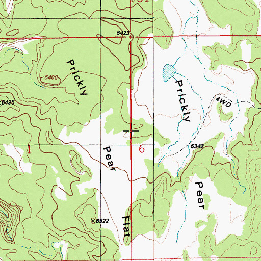 Topographic Map of Prickly Pear Flat, UT