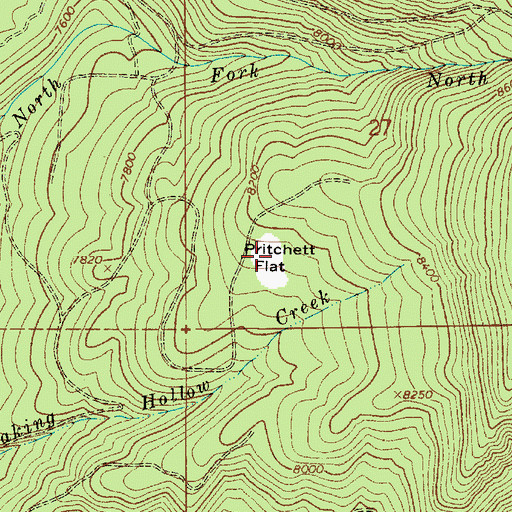 Topographic Map of Pritchett Flat, UT