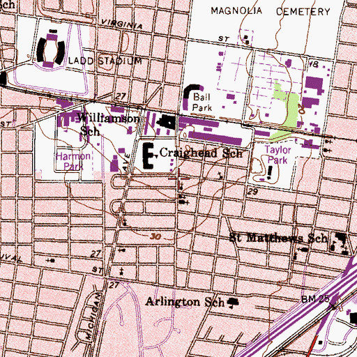 Topographic Map of Bethany Primitive Baptist Church, AL