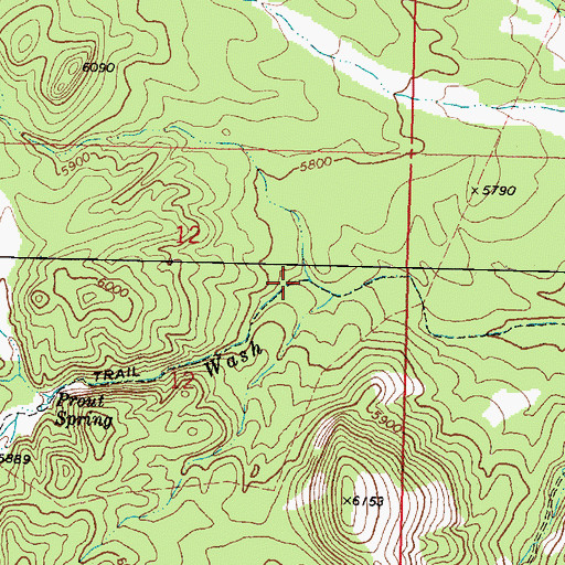 Topographic Map of Prout Wash, UT