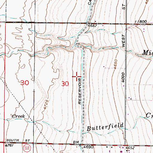 Topographic Map of Provo Reservoir Canal, UT