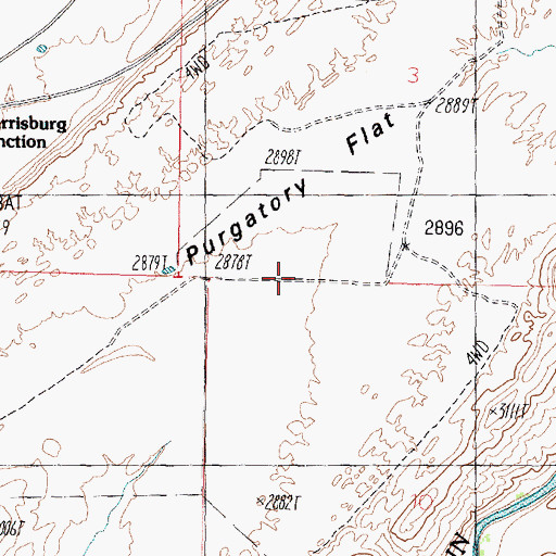 Topographic Map of Purgatory Flat, UT