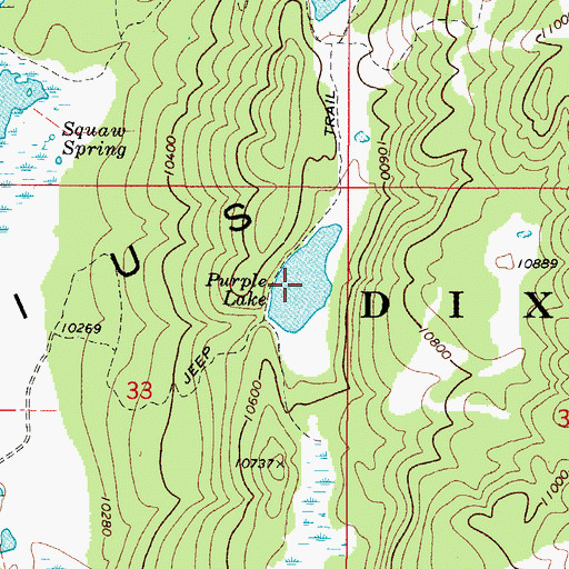 Topographic Map of Purple Lake, UT