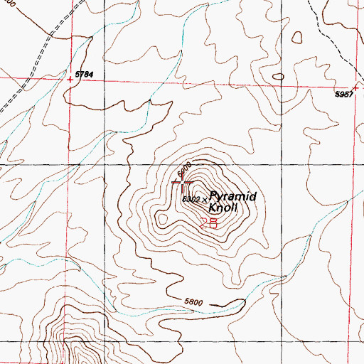 Topographic Map of Pyramid Knoll, UT
