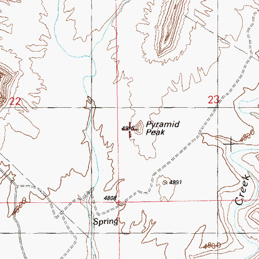 Topographic Map of Pyramid Peak, UT