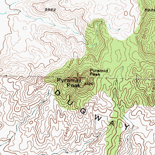 Topographic Map of Pyramid Peak, UT