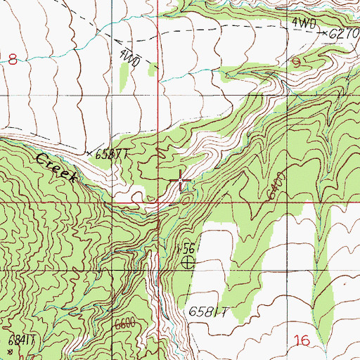 Topographic Map of Quaking Aspen Creek, UT