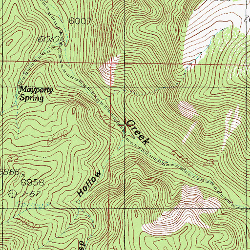 Topographic Map of Quaking Asp Hollow, UT