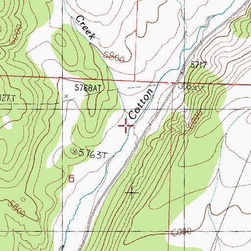 Topographic Map of Quaking Aspen Creek, UT