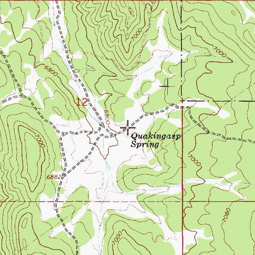Topographic Map of Quakingasp Spring, UT