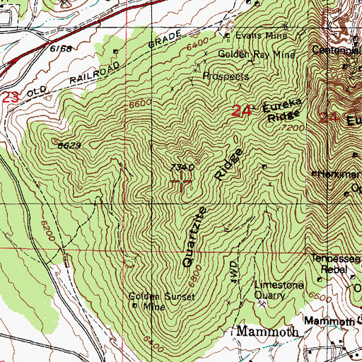 Topographic Map of Quartzite Ridge, UT
