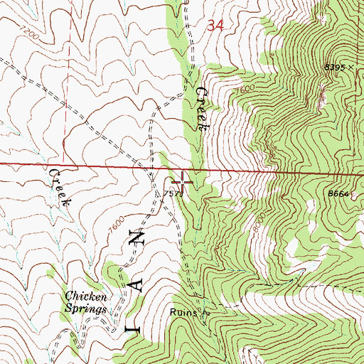 Topographic Map of Queen of Sheba Canyon, UT