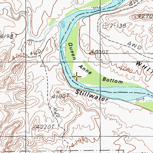 Topographic Map of Queen Ann Bottom, UT