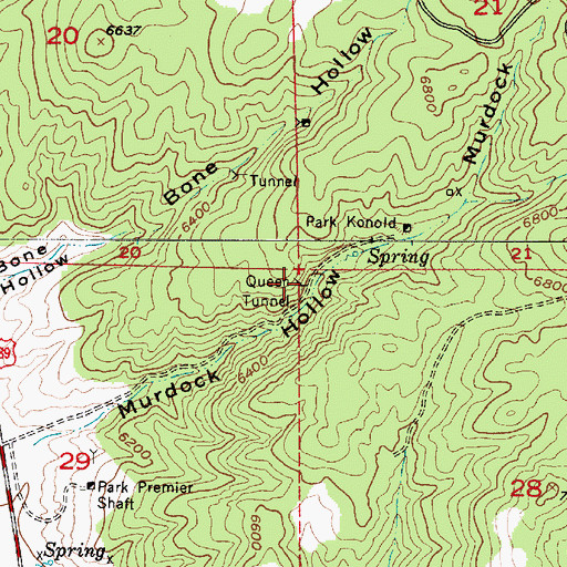 Topographic Map of Queen Tunnel, UT
