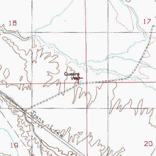 Topographic Map of Queens Well, UT