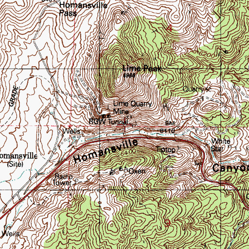 Topographic Map of RGW Tunnel, UT