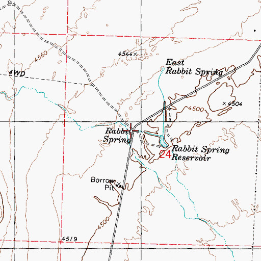 Topographic Map of Rabbit Spring, UT