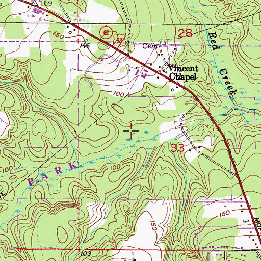 Topographic Map of Bienville Pumping Station, AL