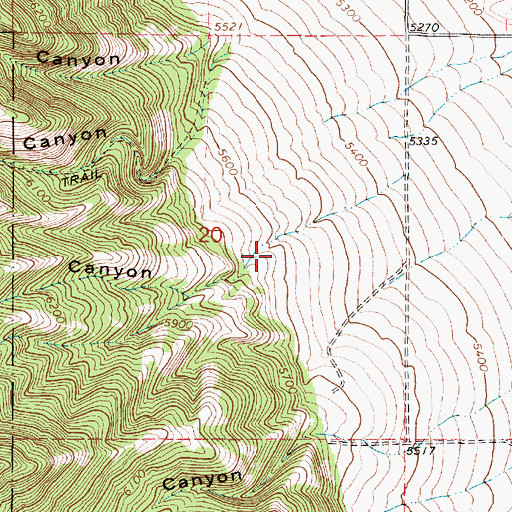 Topographic Map of Raglanite Canyon, UT