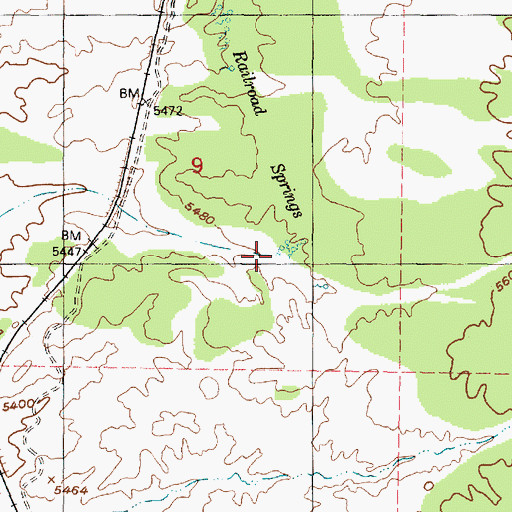 Topographic Map of Railroad Springs, UT