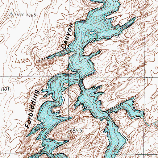 Topographic Map of Rainbow Bridge Canyon, UT