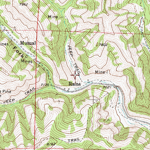 Topographic Map of Rains Canyon, UT