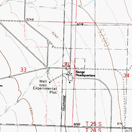 Topographic Map of Range Headquarters, UT