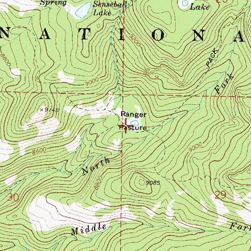 Topographic Map of Ranger Pasture, UT