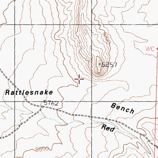 Topographic Map of Rattlesnake Bench, UT