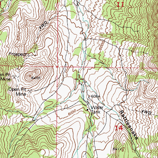 Topographic Map of Rattlesnake Canyon, UT