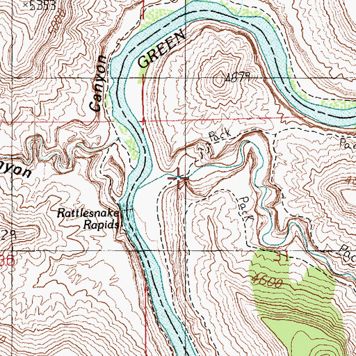 Topographic Map of Rattlesnake Canyon, UT