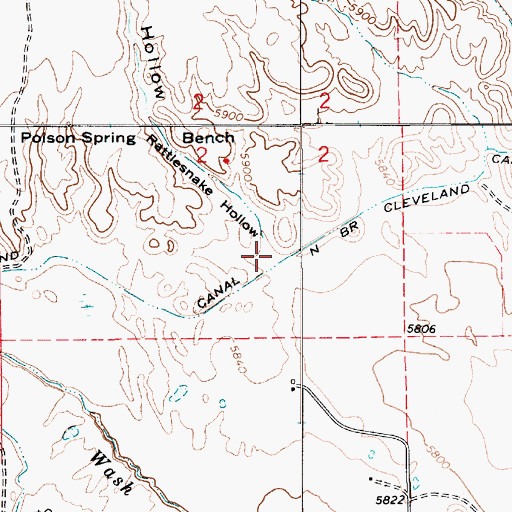 Topographic Map of Rattlesnake Hollow, UT