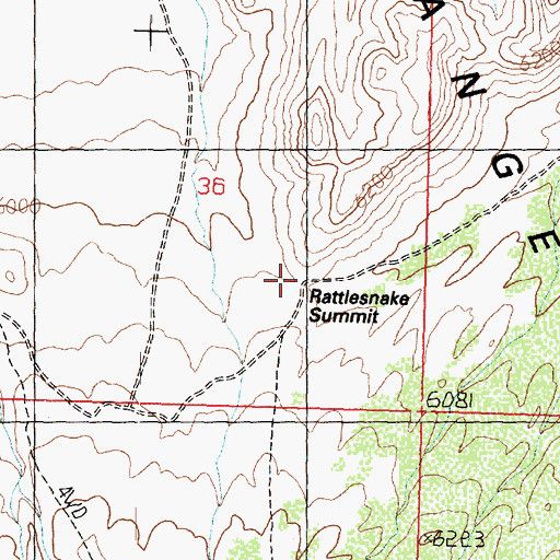 Topographic Map of Rattlesnake Summit, UT