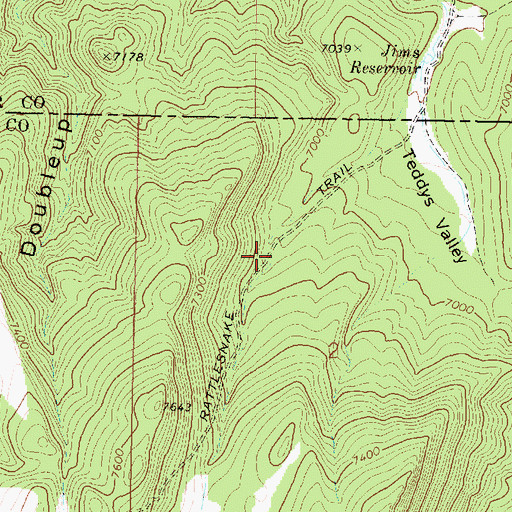 Topographic Map of Rattlesnake Trail, UT