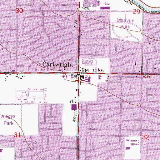 Topographic Map of Cartwright School, AZ