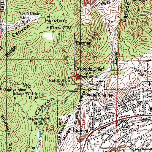 Topographic Map of Raymond, UT