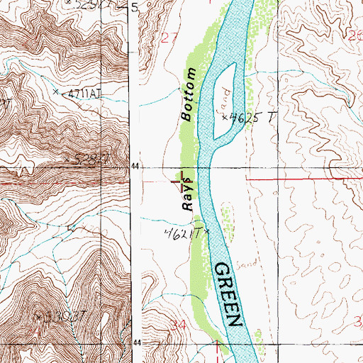 Topographic Map of Rays Bottom, UT