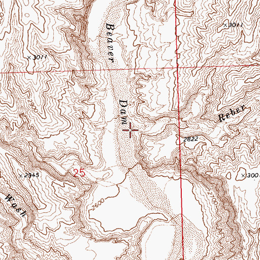 Topographic Map of Reber Wash, UT