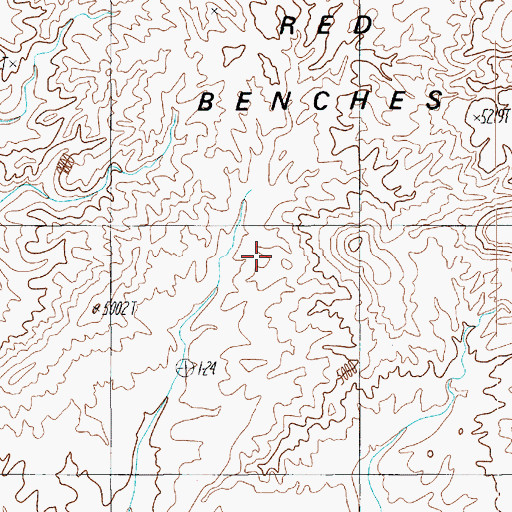Topographic Map of Red Benches, UT