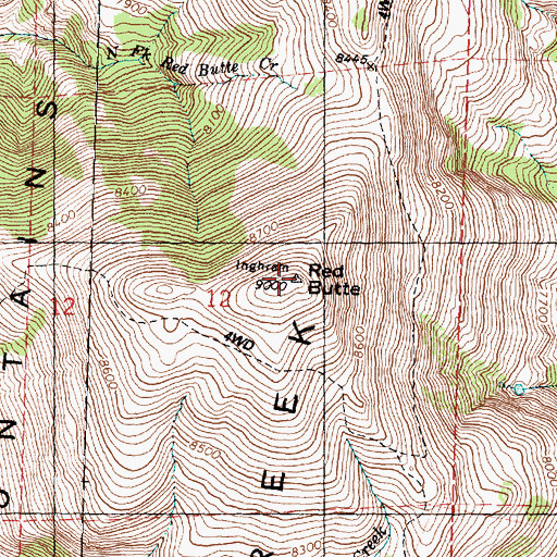 Topographic Map of Red Butte, UT