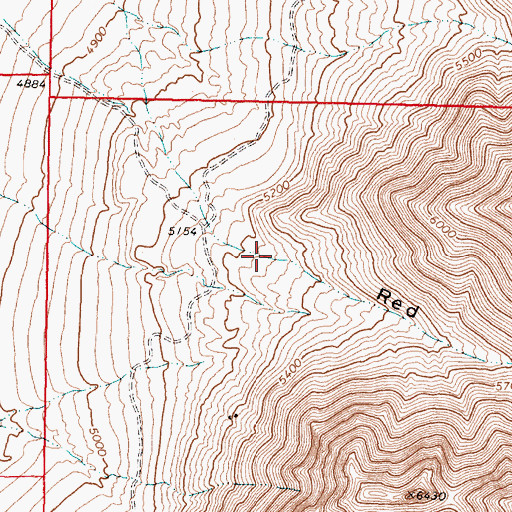 Topographic Map of Red Canyon, UT