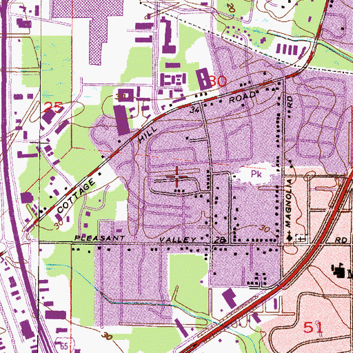 Topographic Map of Bridlewood, AL