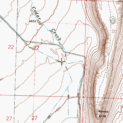 Topographic Map of Red Cedar Creek, UT