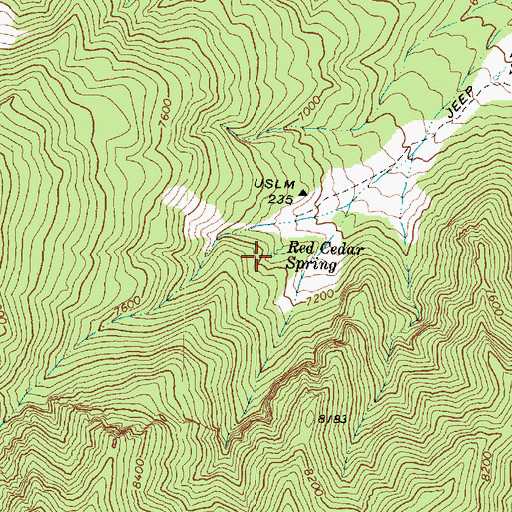 Topographic Map of Red Cedar Spring, UT