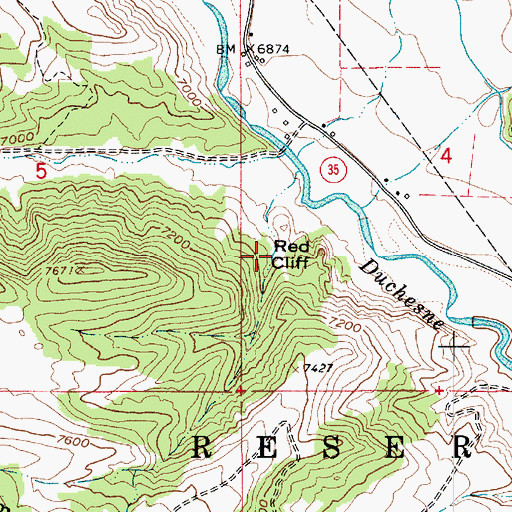 Topographic Map of Red Cliff, UT