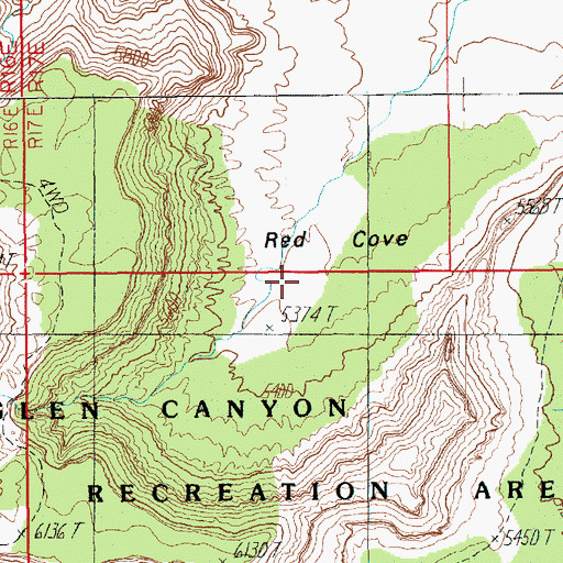 Topographic Map of Red Cove, UT