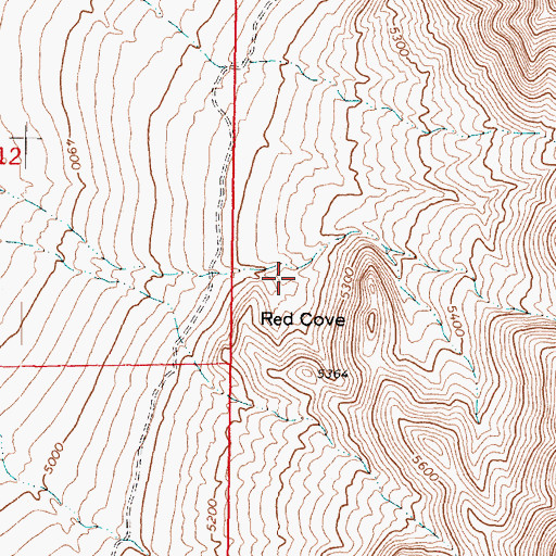 Topographic Map of Red Cove, UT