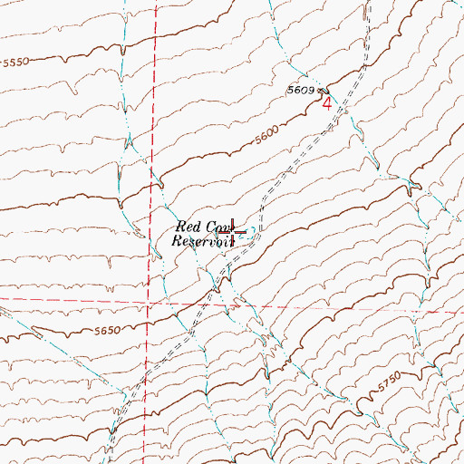 Topographic Map of Red Cove Reservoir, UT